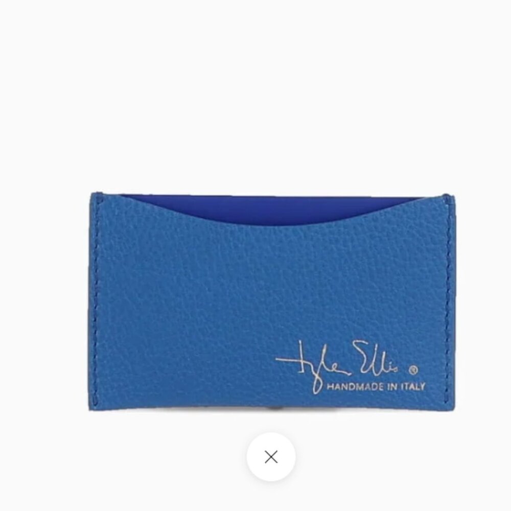 Authentic Tyler Ellis Wynn Card Holder • Cobalt Blue Leather • MADE IN ITALY